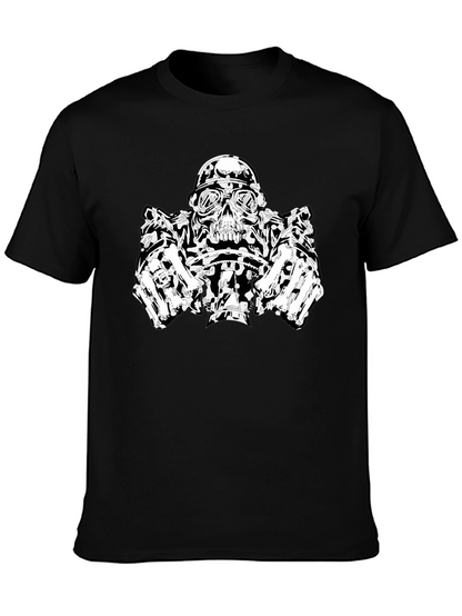 Skull Biker T-Shirt - Black Graphic Tee