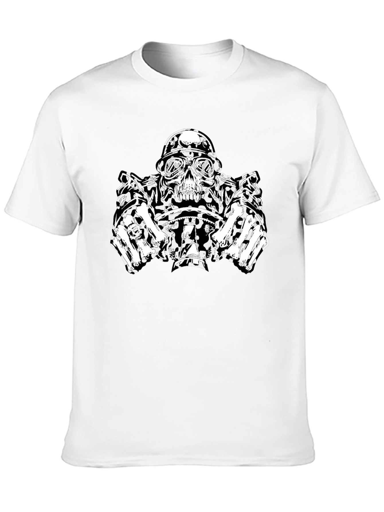 Skull Biker T-Shirt - Black Graphic Tee