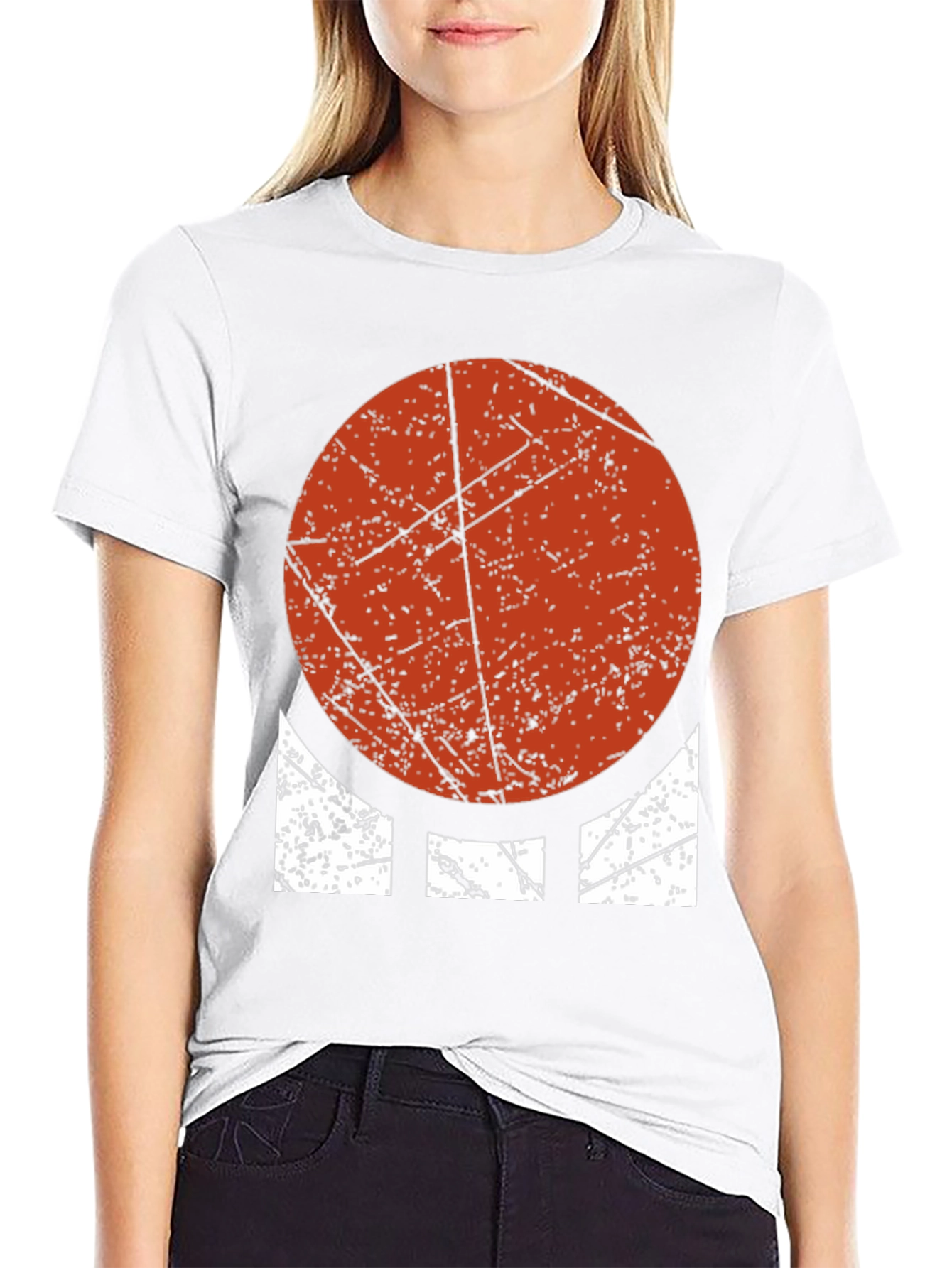 Distressed Geometric Graphic Tee - Bold Circle Design