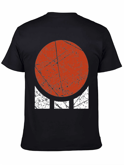 Distressed Geometric Graphic Tee - Bold Circle Design