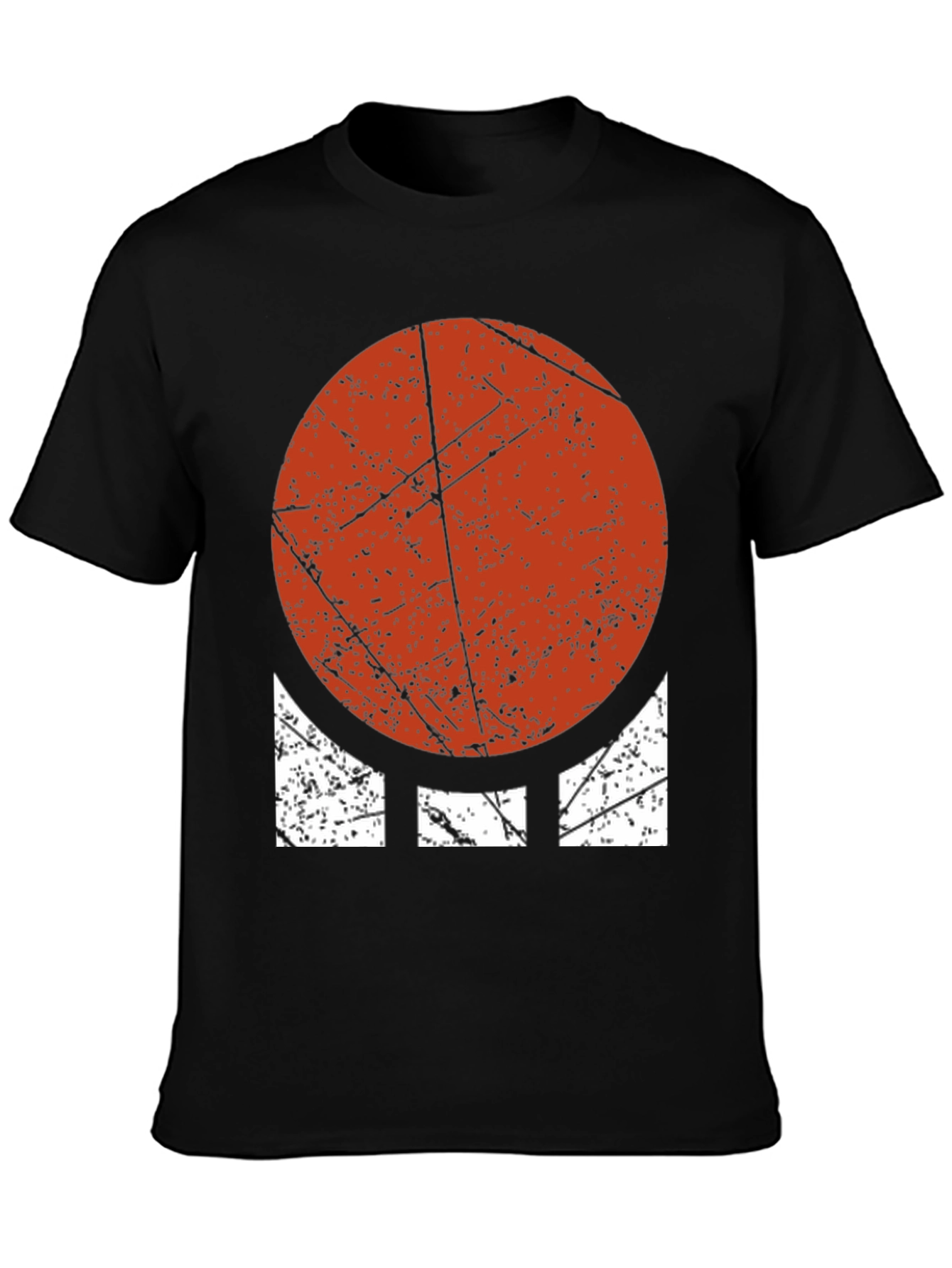 Distressed Geometric Graphic Tee - Bold Circle Design