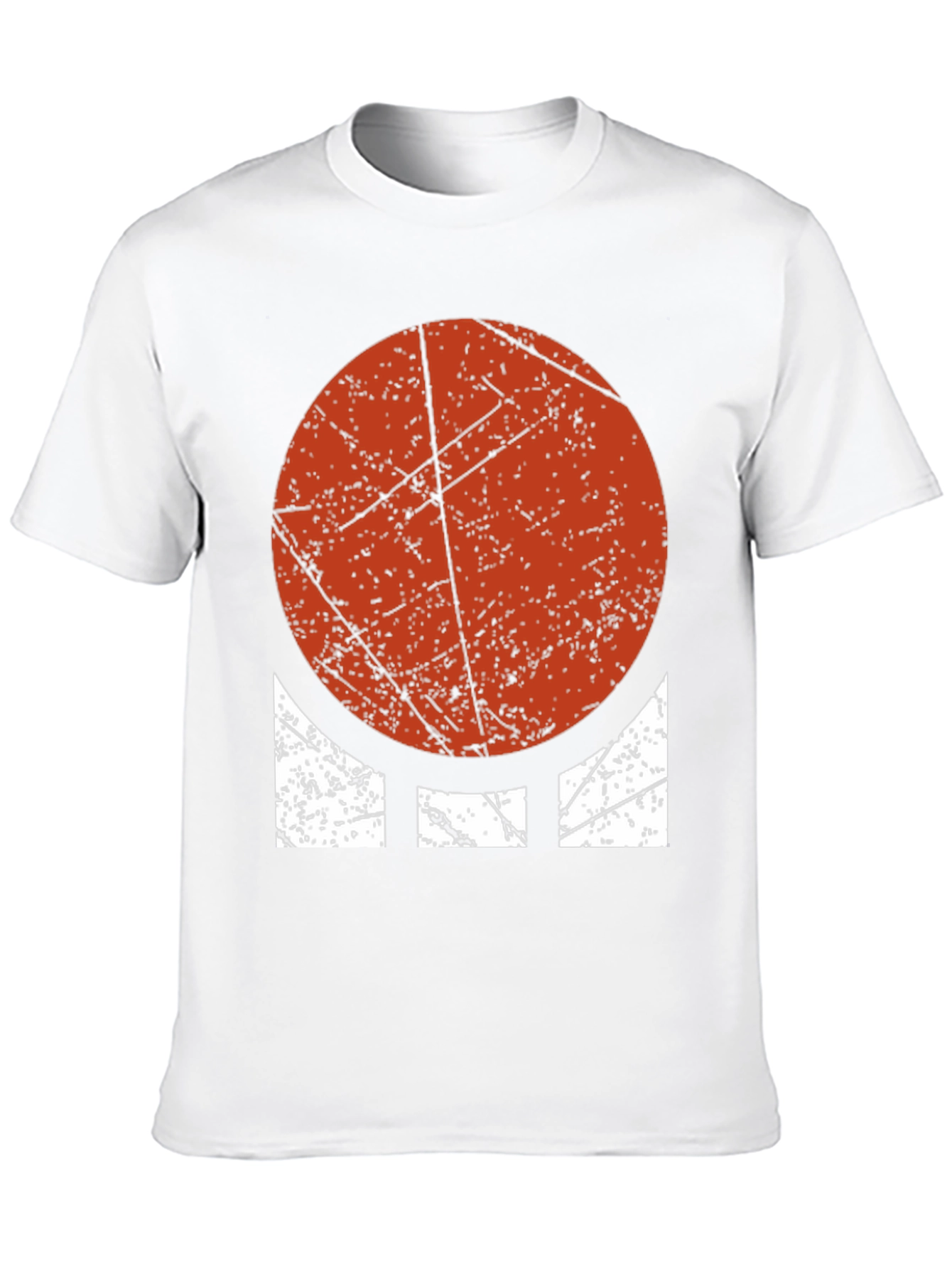Distressed Geometric Graphic Tee - Bold Circle Design