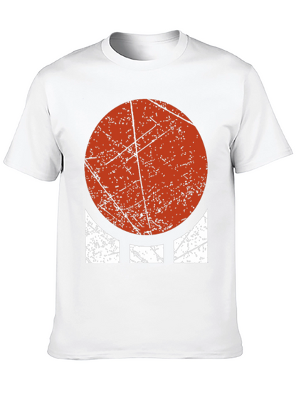 Distressed Geometric Graphic Tee - Bold Circle Design