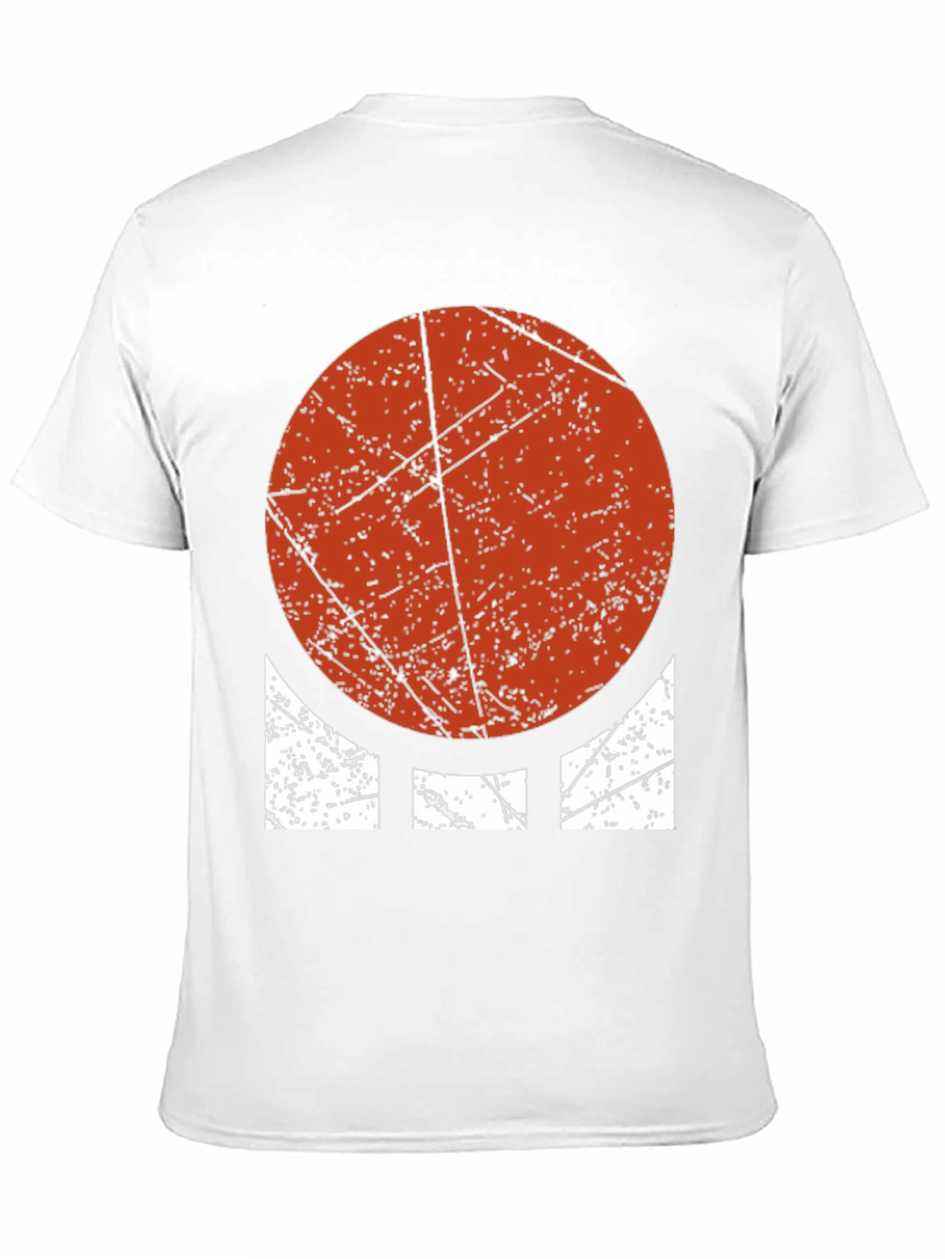 Distressed Geometric Graphic Tee - Bold Circle Design