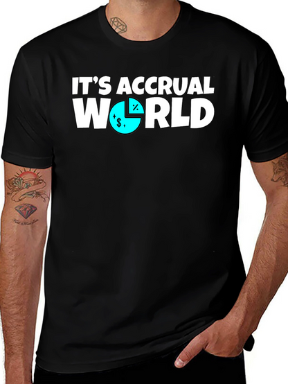 Its Accrual World Mens Black T-Shirt