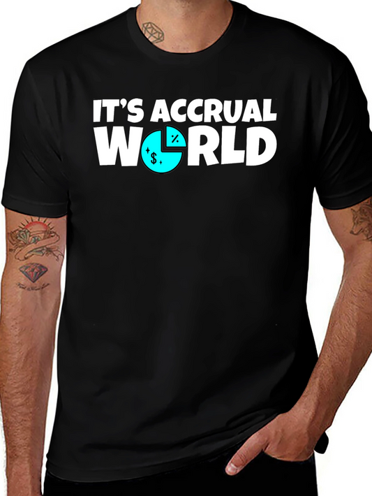 Its Accrual World Mens Black T-Shirt