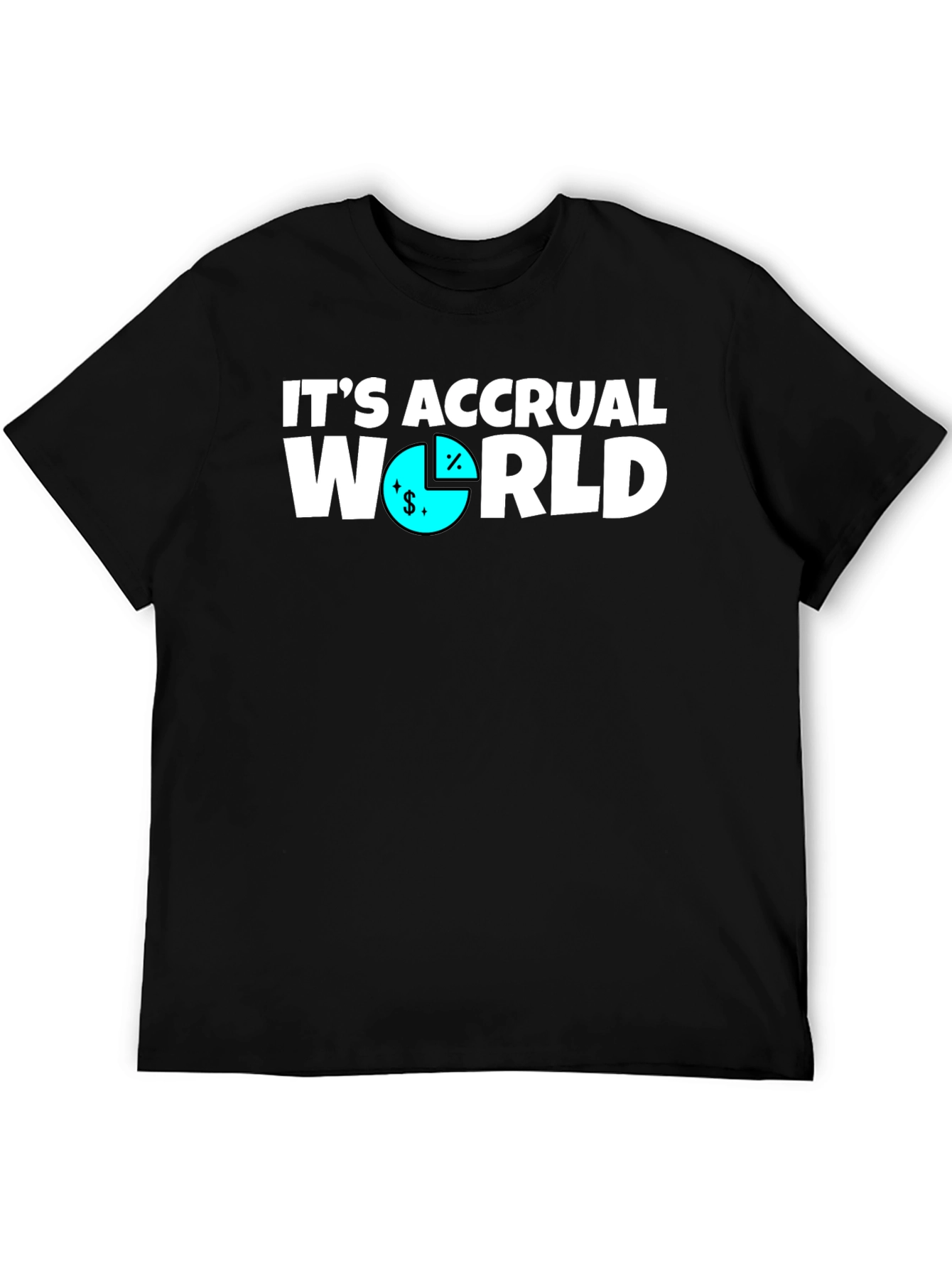 Its Accrual World Mens Black T-Shirt