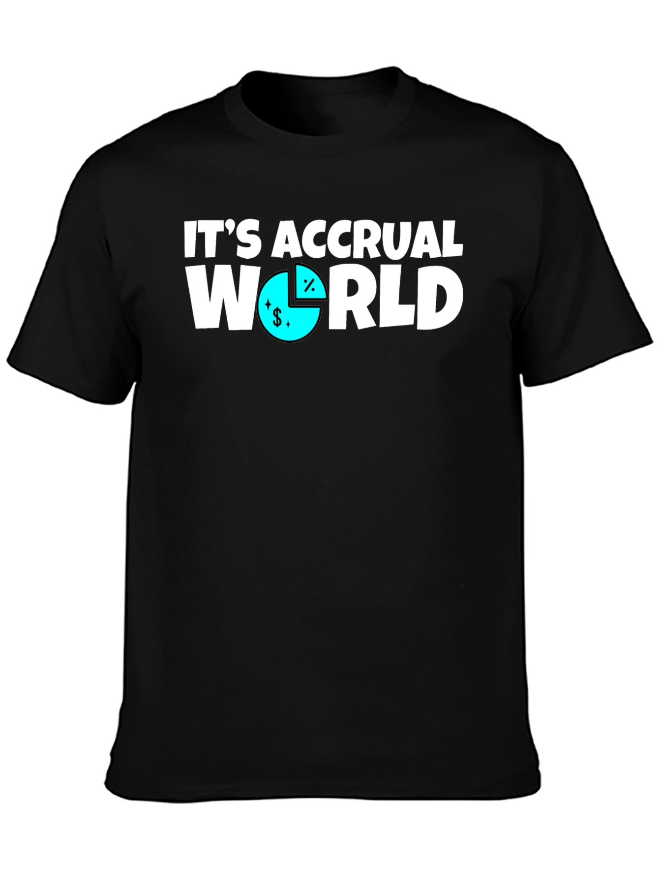 Its Accrual World Mens Black T-Shirt