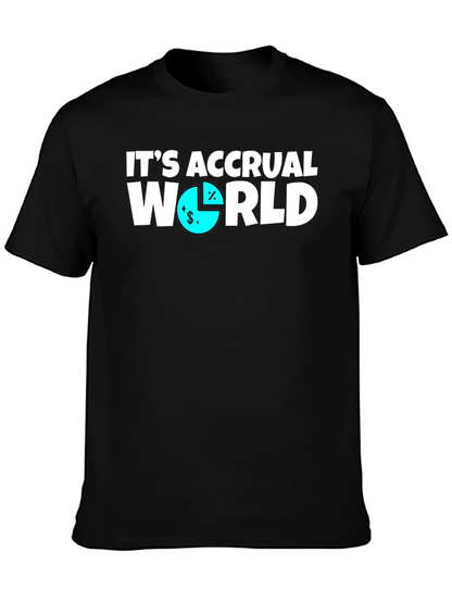 Its Accrual World Mens Black T-Shirt