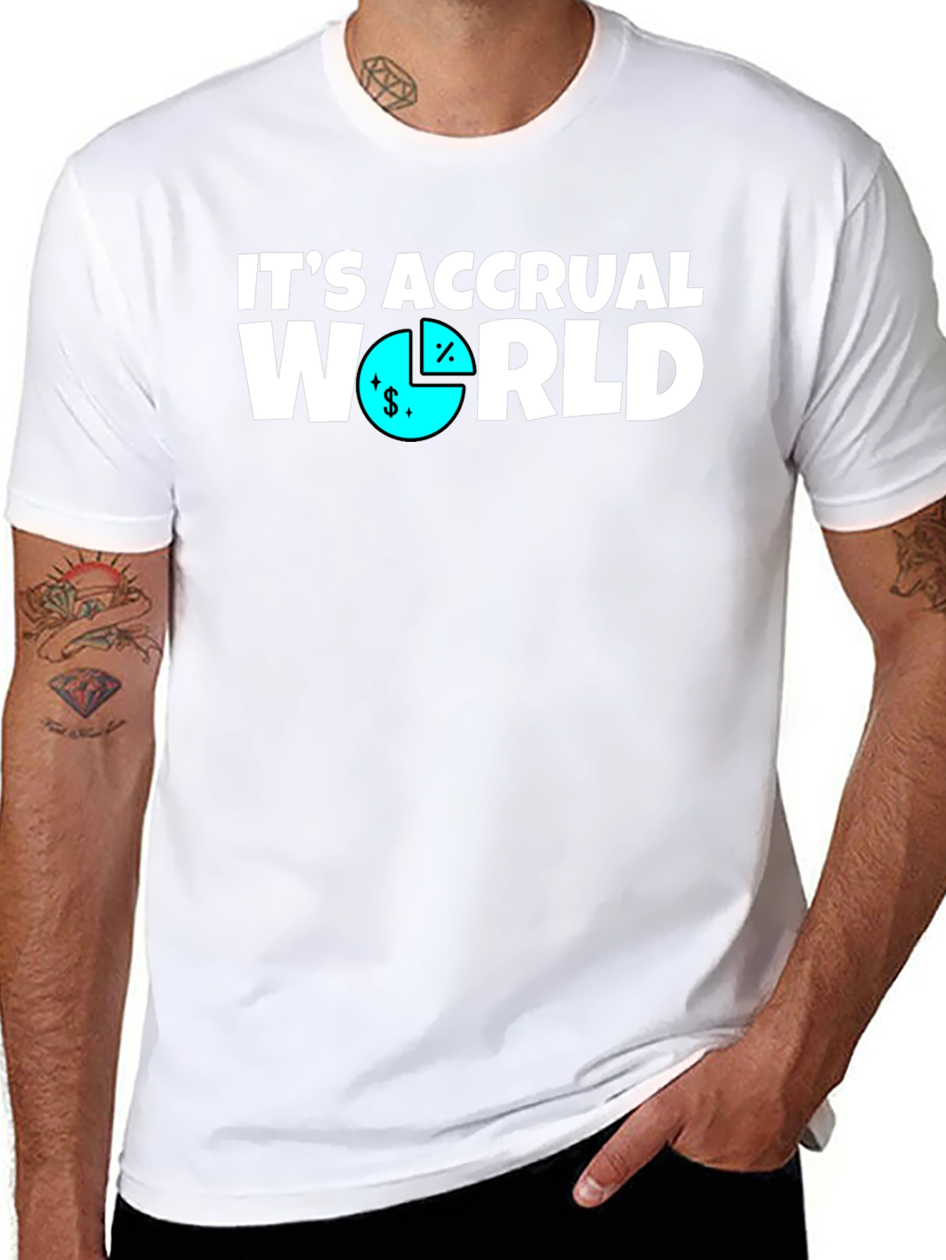 Its Accrual World Mens Black T-Shirt