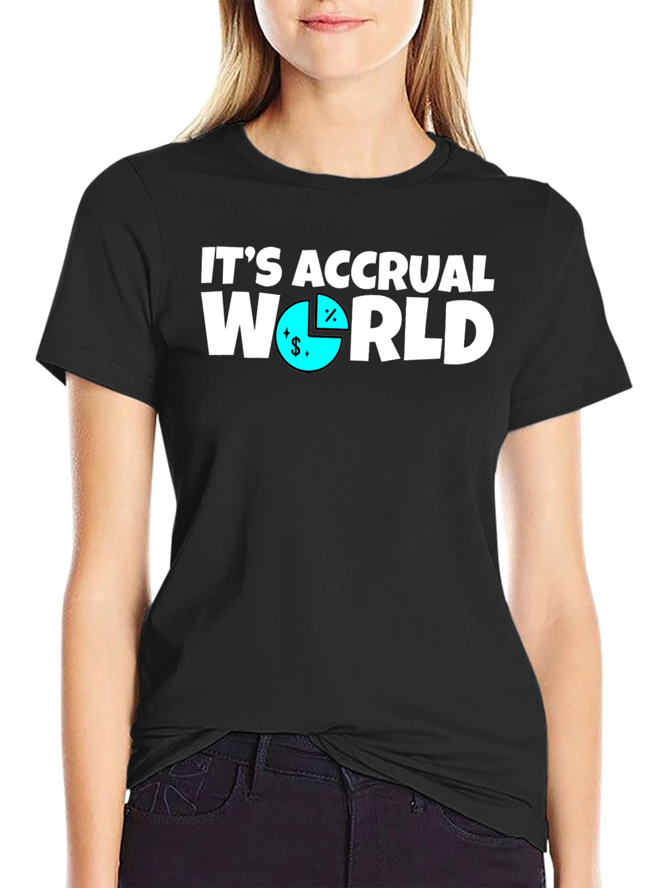 Its Accrual World Mens Black T-Shirt