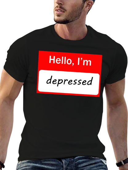 Depressed Intro T-Shirt: Funny Novelty Tee