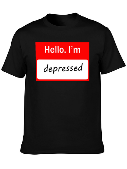 Depressed Intro T-Shirt: Funny Novelty Tee