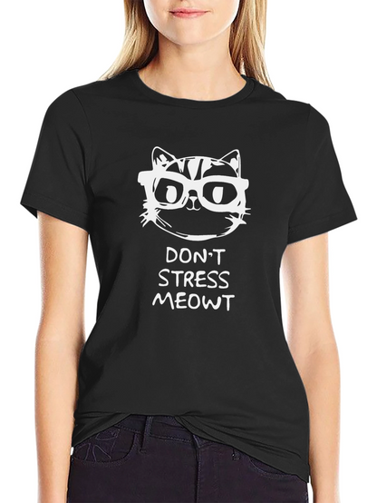 Dont Stress Meowt Black Graphic Tee