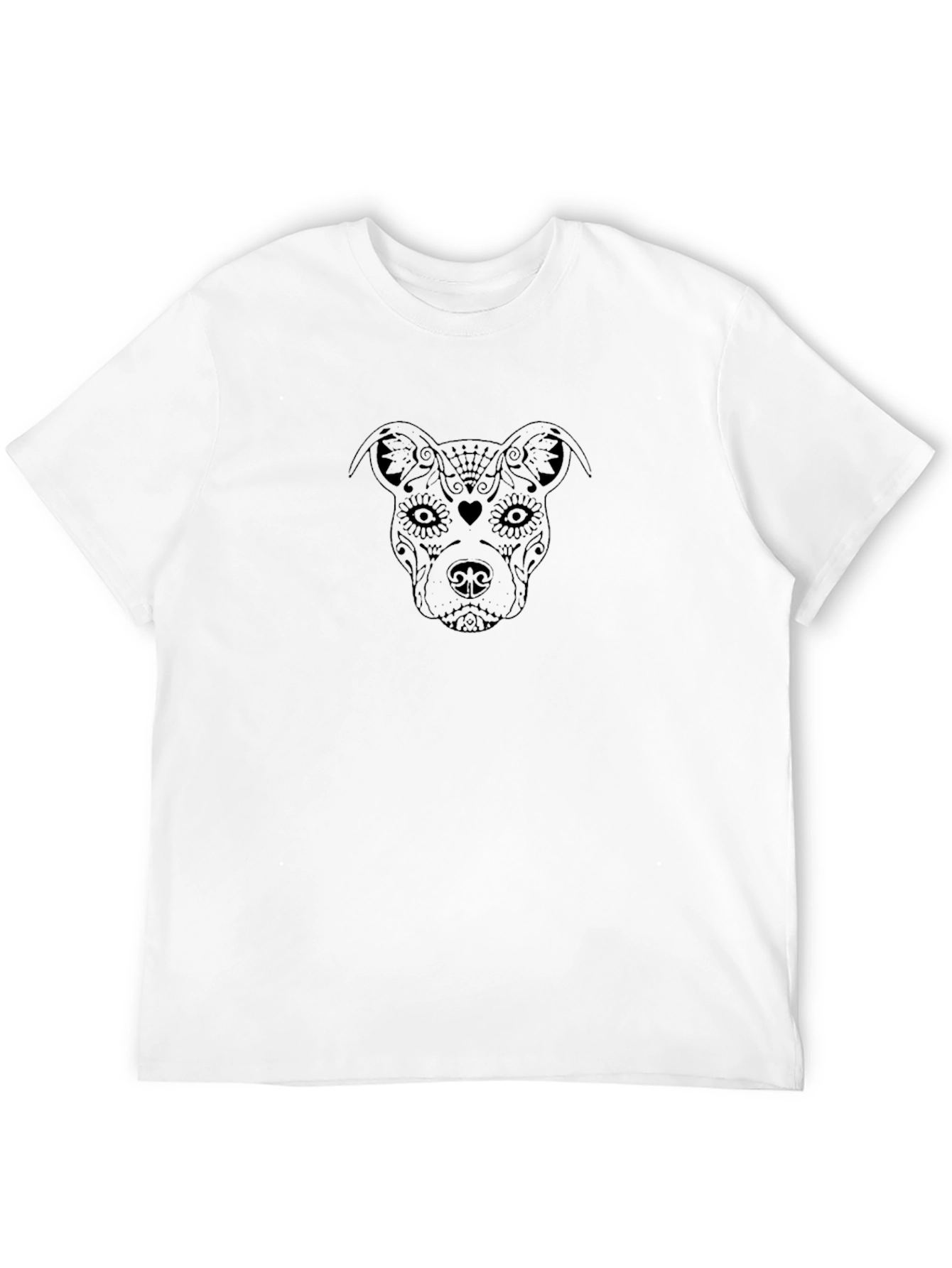 Sugar Skull Dog T-Shirt - Mens Black Graphic Tee