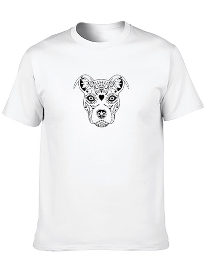 Sugar Skull Dog T-Shirt - Mens Black Graphic Tee