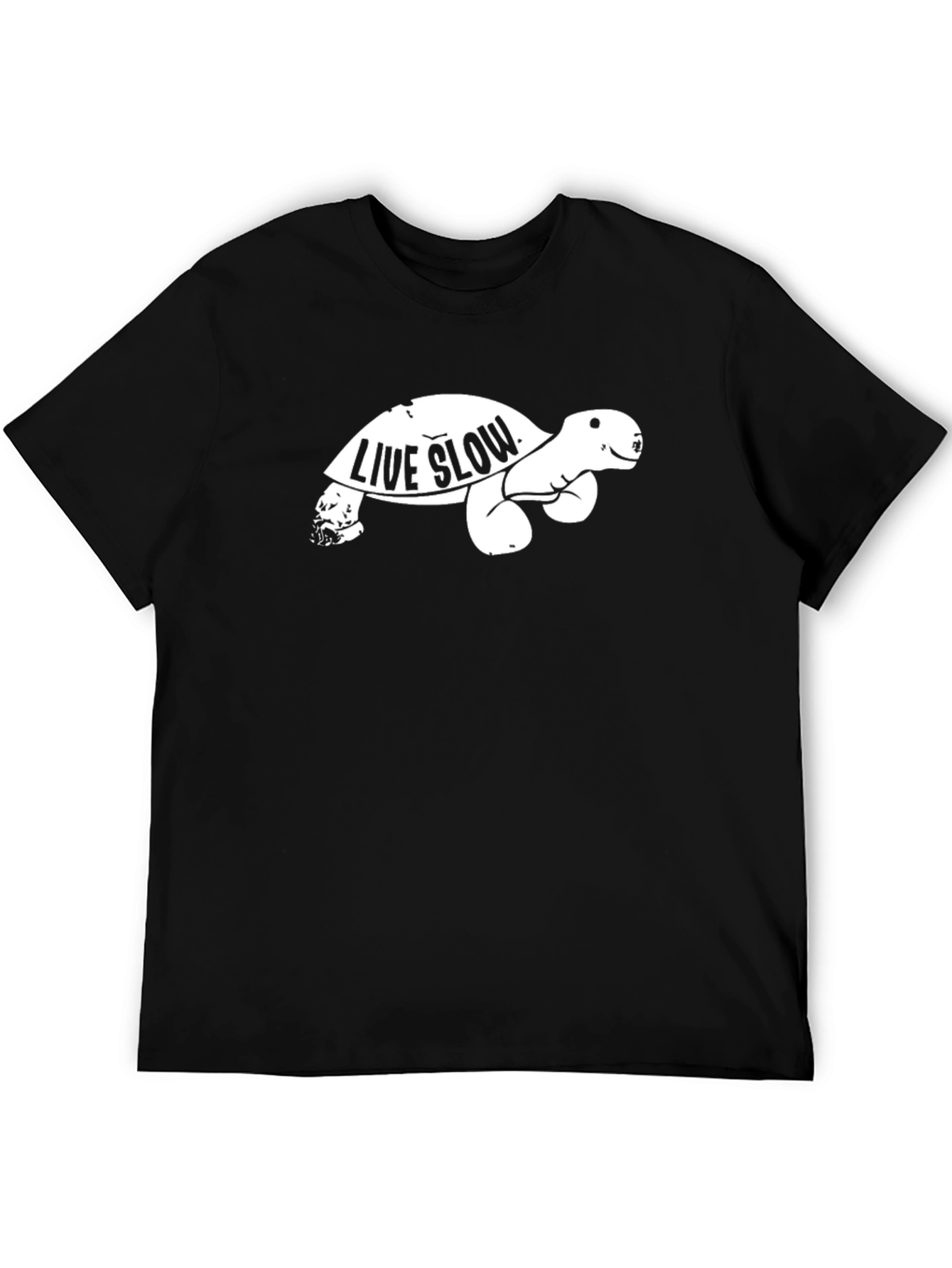 Live Slow Turtle Graphic Tee - Unisex Black T-Shirt