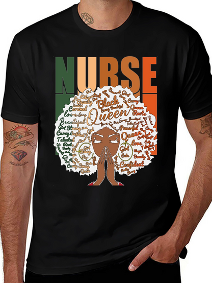 Black Queen Nurse Graphic Tee - Stylish Comfort