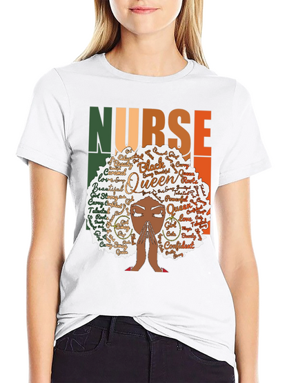 Black Queen Nurse Graphic Tee - Stylish Comfort