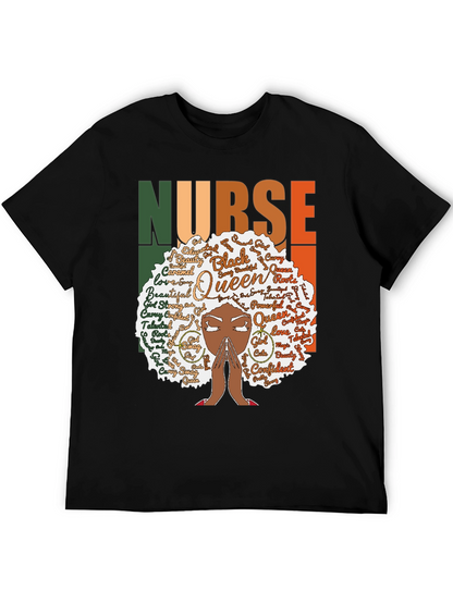 Black Queen Nurse Graphic Tee - Stylish Comfort