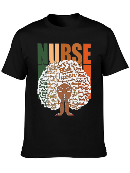 Black Queen Nurse Graphic Tee - Stylish Comfort