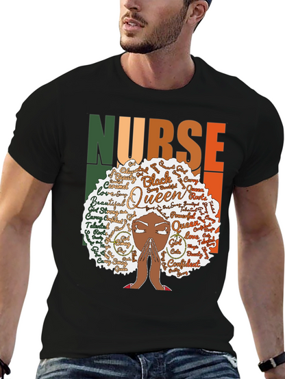 Black Queen Nurse Graphic Tee - Stylish Comfort