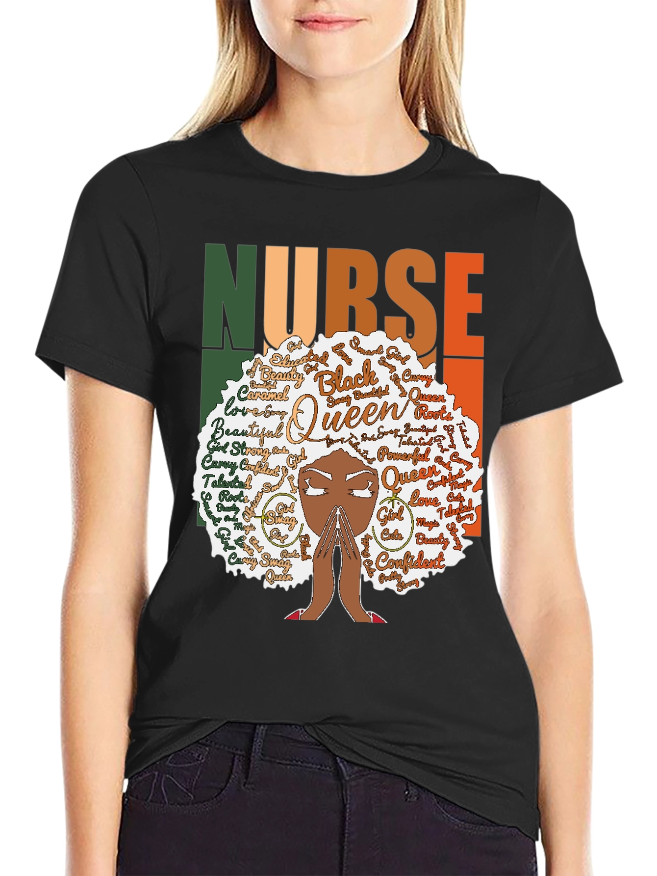 Black Queen Nurse Graphic Tee - Stylish Comfort