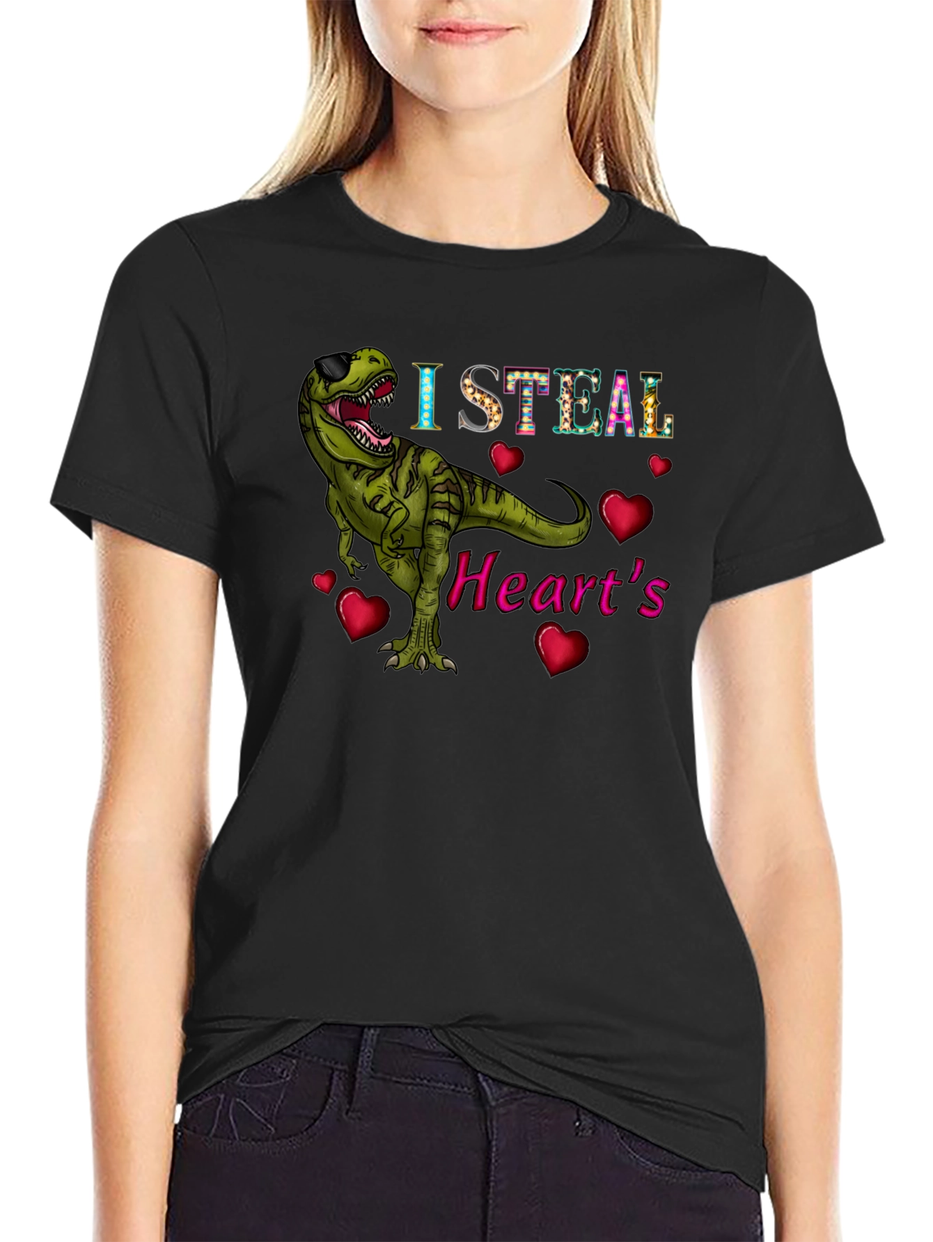 I Steal Hearts T-Rex Graphic Tee