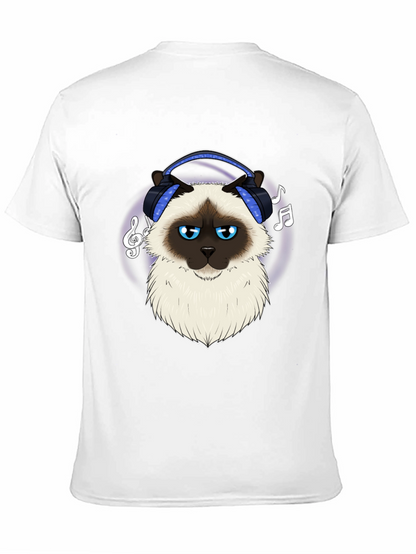 Cool Cat Headphones Graphic T-Shirt