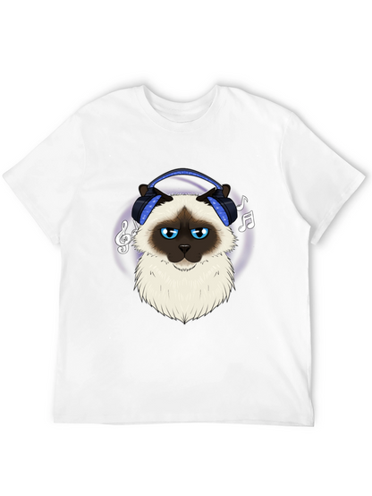 Cool Cat Headphones Graphic T-Shirt