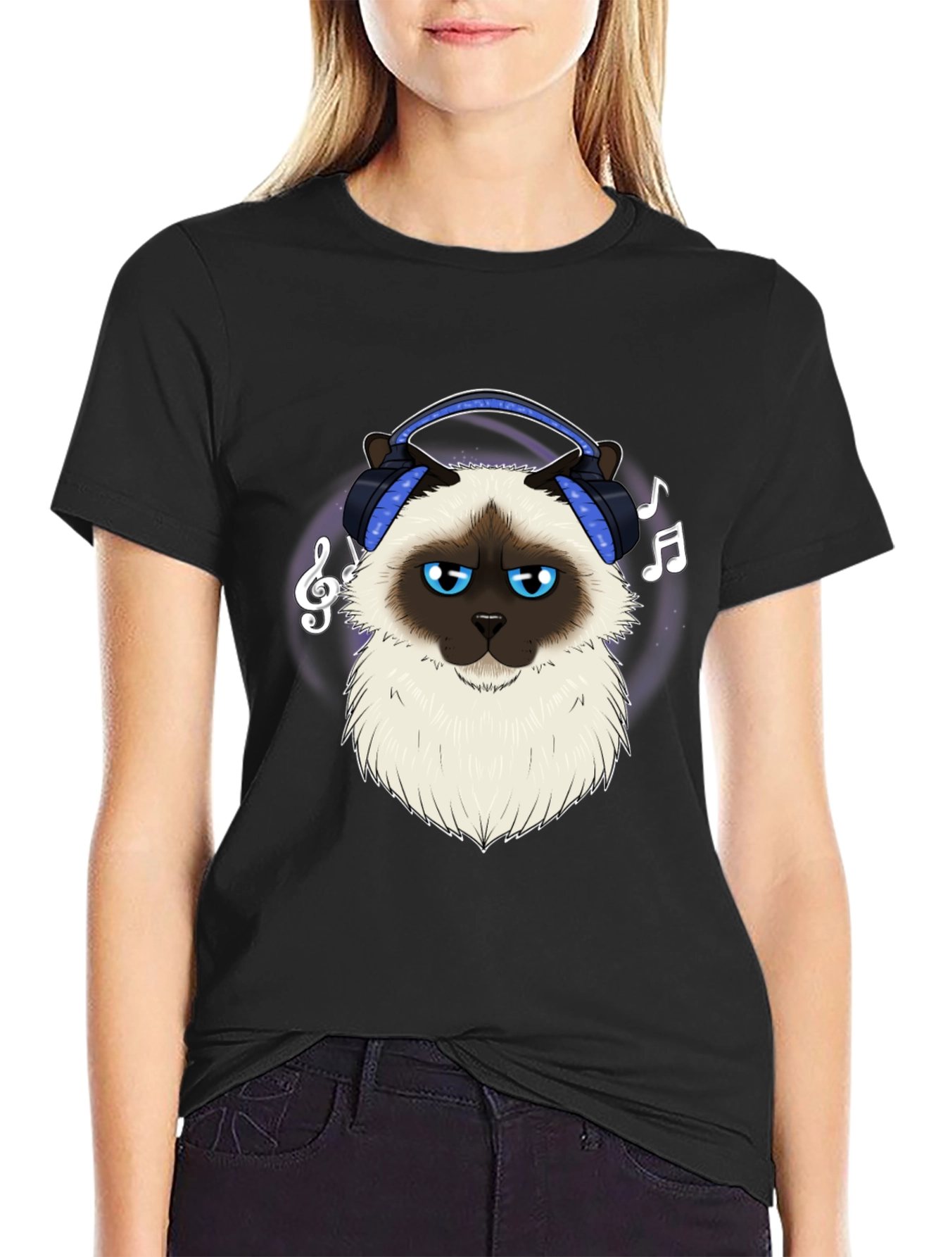 Cool Cat Headphones Graphic T-Shirt