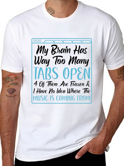 Funny Brain Tabs Open T-Shirt