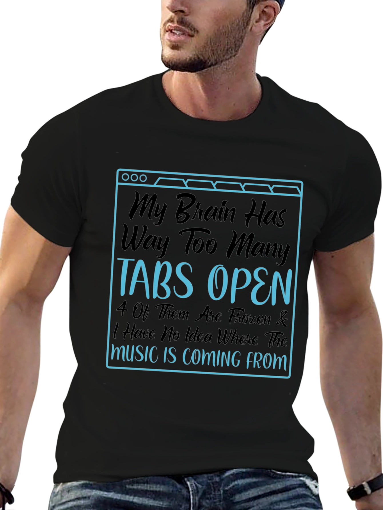 Funny Brain Tabs Open T-Shirt