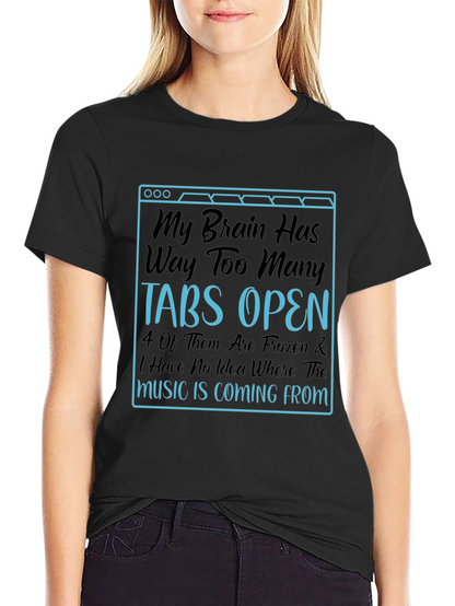 Funny Brain Tabs Open T-Shirt