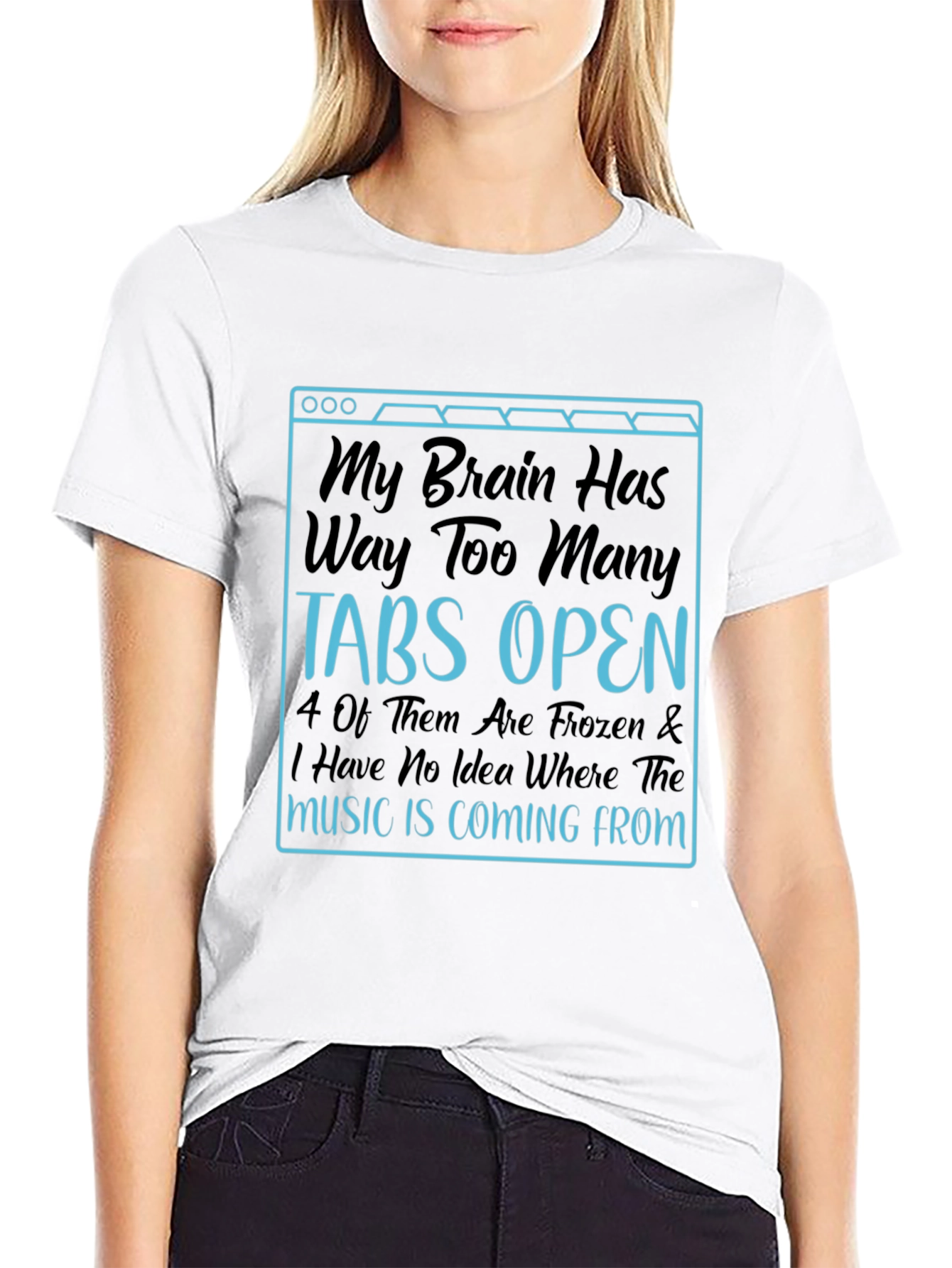 Funny Brain Tabs Open T-Shirt