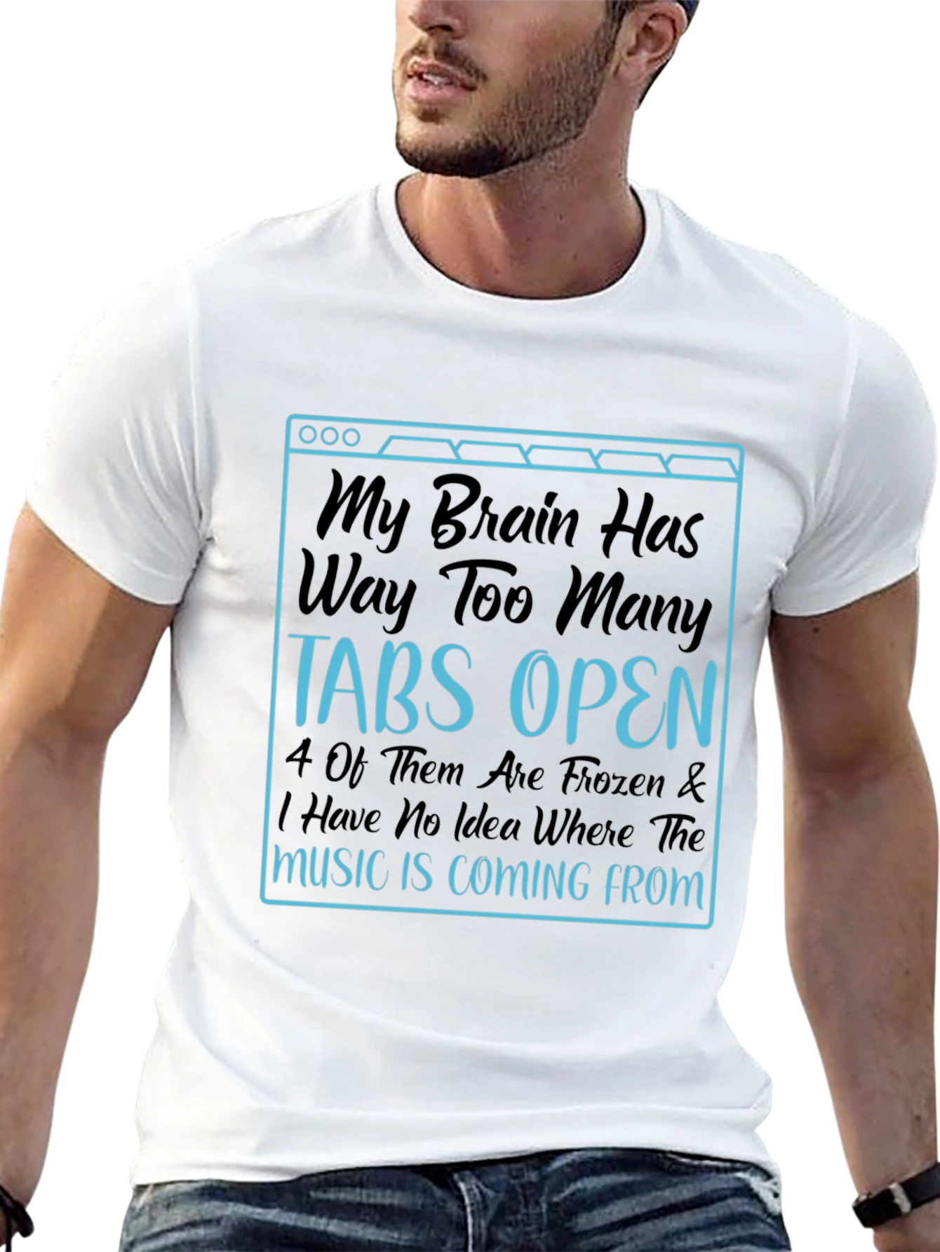 Funny Brain Tabs Open T-Shirt