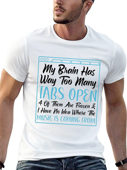 Funny Brain Tabs Open T-Shirt