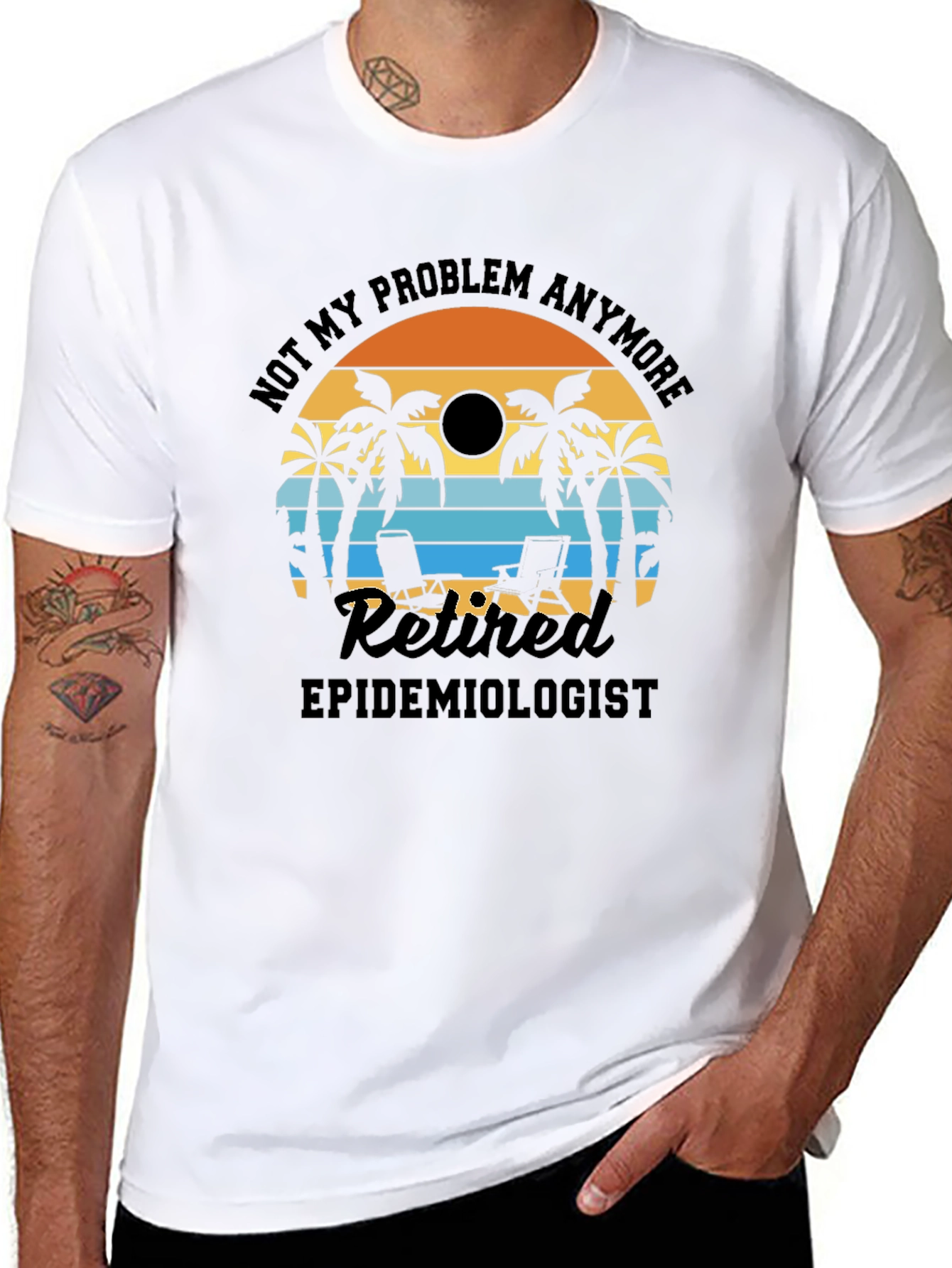 Retired Epidemiologist T-Shirt: Beach Vacation Design