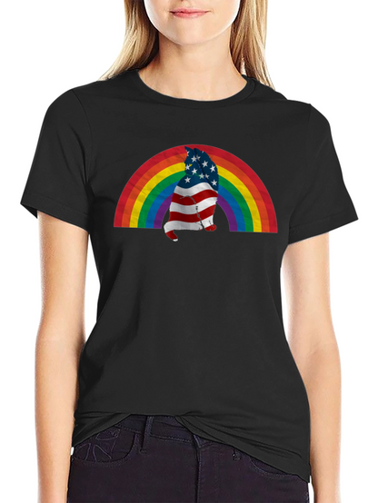 Patriotic Rainbow Cat T-Shirt