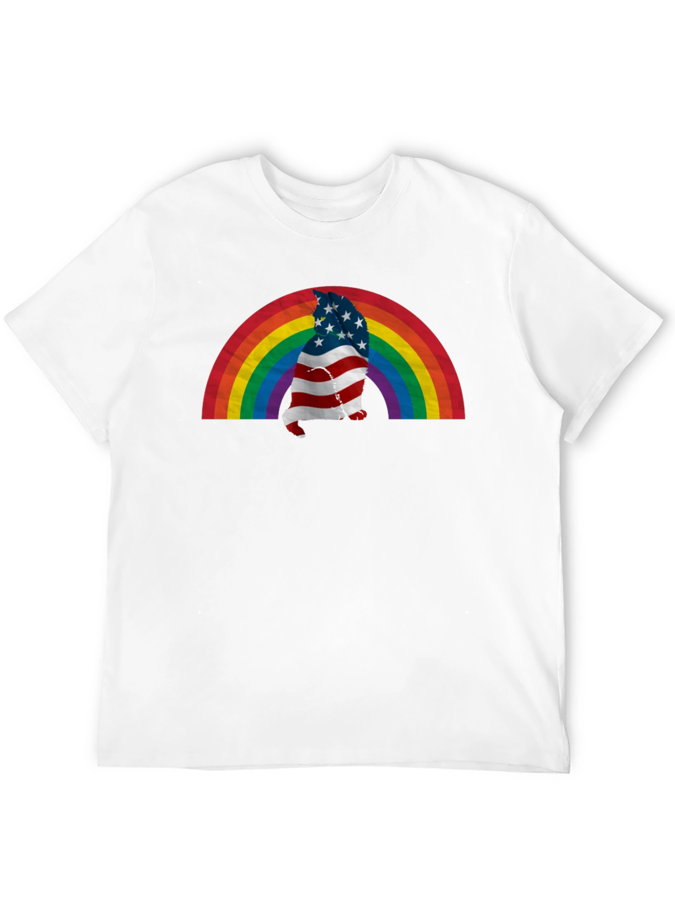 Patriotic Rainbow Cat T-Shirt