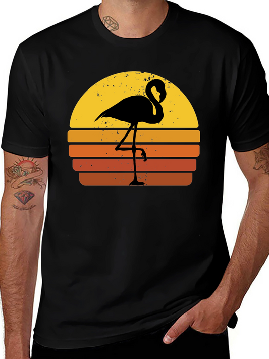 Retro Flamingo Sunset Graphic Tee