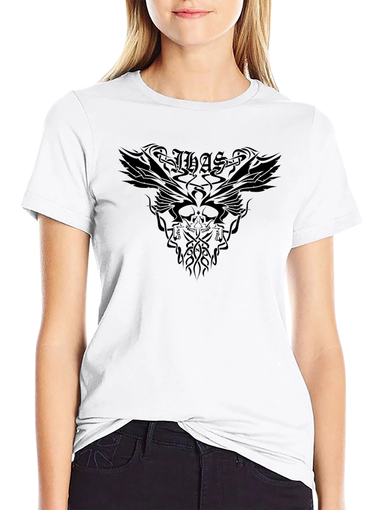 Dark Graphic Print Tee - Gothic Style