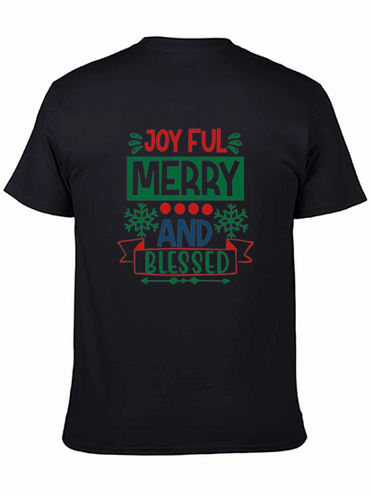 Joyful Merry and Blessed Black T-Shirt