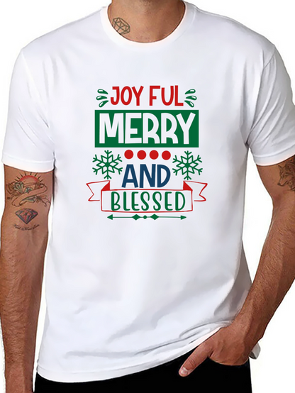 Joyful Merry and Blessed Black T-Shirt