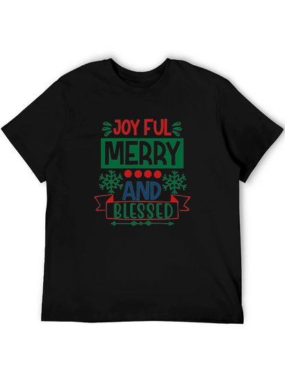 Joyful Merry and Blessed Black T-Shirt