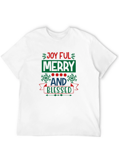 Joyful Merry and Blessed Black T-Shirt