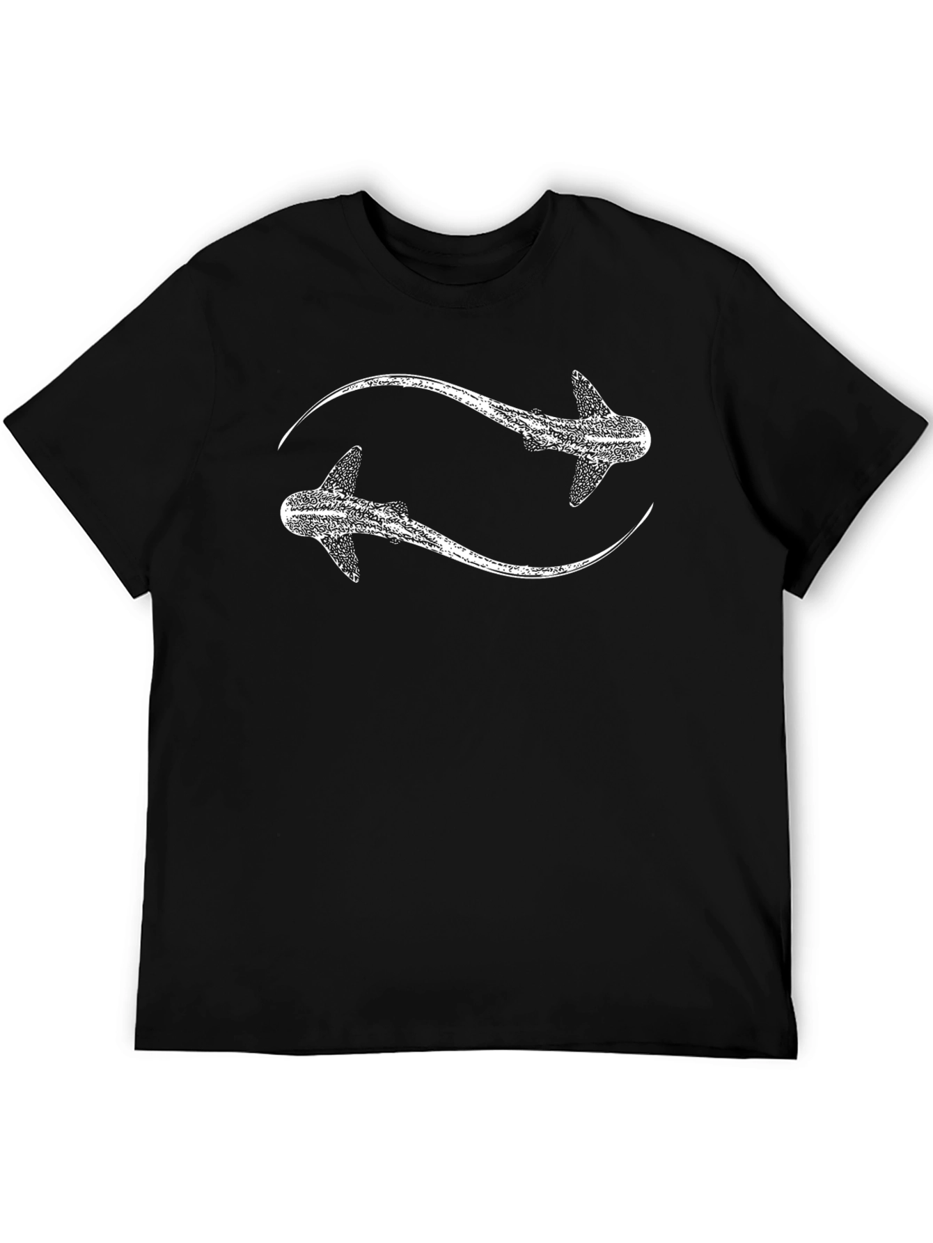 Whale Shark Yin Yang T-Shirt - Black Cotton Tee