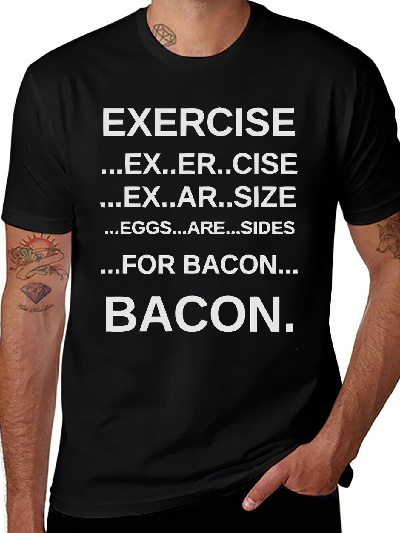 Funny Exercise Bacon T-Shirt