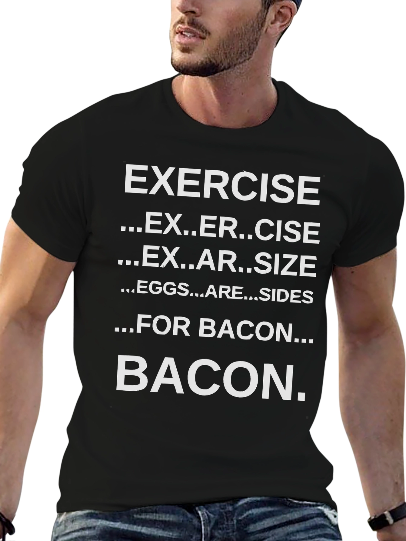 Funny Exercise Bacon T-Shirt