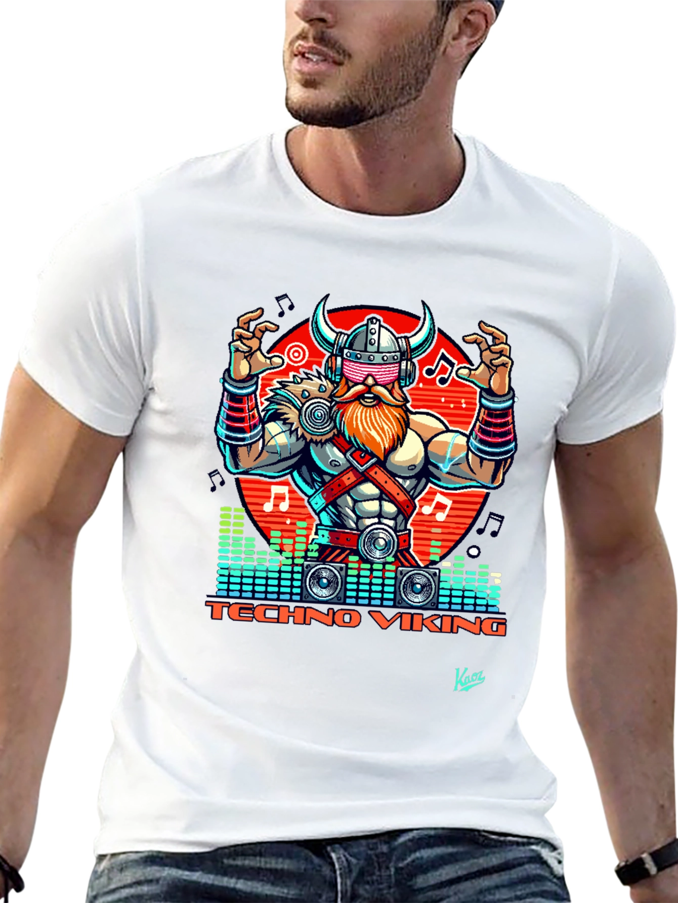 Techno Viking Graphic T-Shirt - EDM Rave Style